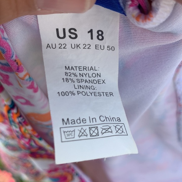 Women’s Hilor Paisley Halter Top One Piece Swimsuit Size 18 - Picture 7 of 12